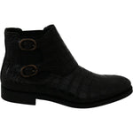 Dolce & Gabbana Elegant Derby Brogue Boots in Exotic Leather Dolce & Gabbana Black