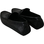 Dolce & Gabbana Exquisite Black Lizard Leather Loafers Dolce & Gabbana Black