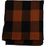 Costume National Chic Orange Check Wool Blend Scarf Costume National Black