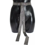 Dolce & Gabbana Black Silk Crystal Bow Waist Belt Elegance WOMAN BELTS Dolce & Gabbana Dark Slate Gray