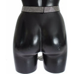Dolce & Gabbana Black Silk Crystal Bow Waist Belt Elegance WOMAN BELTS Dolce & Gabbana Dark Slate Gray