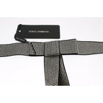 Dolce & Gabbana Black Silk Crystal Bow Waist Belt Elegance WOMAN BELTS Dolce & Gabbana White Smoke