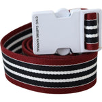 Costume National Elegant Stripe Canvas Waist Belt Costume National Light Gray