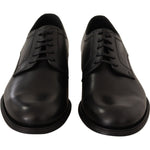 Dolce & Gabbana Elegant Black Derby Formal Shoes Dress Shoes Dolce & Gabbana Black