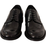 Dolce & Gabbana Elegant Wingtip Derby Oxford Shoes Dolce & Gabbana Black