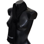 Missoni Elegant Embroidered Wool Scarf in Black Missoni Black