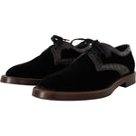 Dolce & Gabbana Elegant Black Velvet & Exotic Leather Dress Shoes Dolce & Gabbana Black
