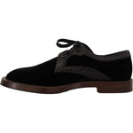 Dolce & Gabbana Elegant Black Velvet & Exotic Leather Dress Shoes Dolce & Gabbana Black