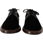 Dolce & Gabbana Elegant Black Velvet & Exotic Leather Dress Shoes Dolce & Gabbana Black