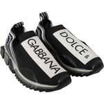 Dolce & Gabbana Dapper Black Casual Sport Sneakers Dolce & Gabbana Light Gray