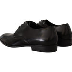 Dolce & Gabbana Elegant Black Leather Derby Shoes Dolce & Gabbana Black