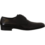 Dolce & Gabbana Elegant Black Leather Derby Shoes Dolce & Gabbana Black