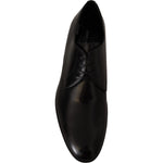 Dolce & Gabbana Elegant Black Leather Derby Shoes Dolce & Gabbana Black