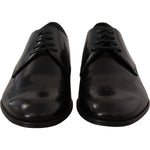 Dolce & Gabbana Elegant Black Leather Derby Shoes Dolce & Gabbana Black