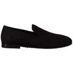 Dolce & Gabbana Elegant Jacquard Slide On Loafers Flats Dolce & Gabbana Black