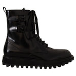 Dolce & Gabbana Elegant Black Leather Ankle Boots Dolce & Gabbana Black