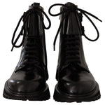 Dolce & Gabbana Elegant Black Leather Ankle Boots Dolce & Gabbana Black