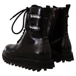 Dolce & Gabbana Elegant Black Leather Ankle Boots Dolce & Gabbana Black