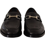 Salvatore Ferragamo Suave Black Leather Gancio Bit Loafers Dress Shoes Salvatore Ferragamo Black