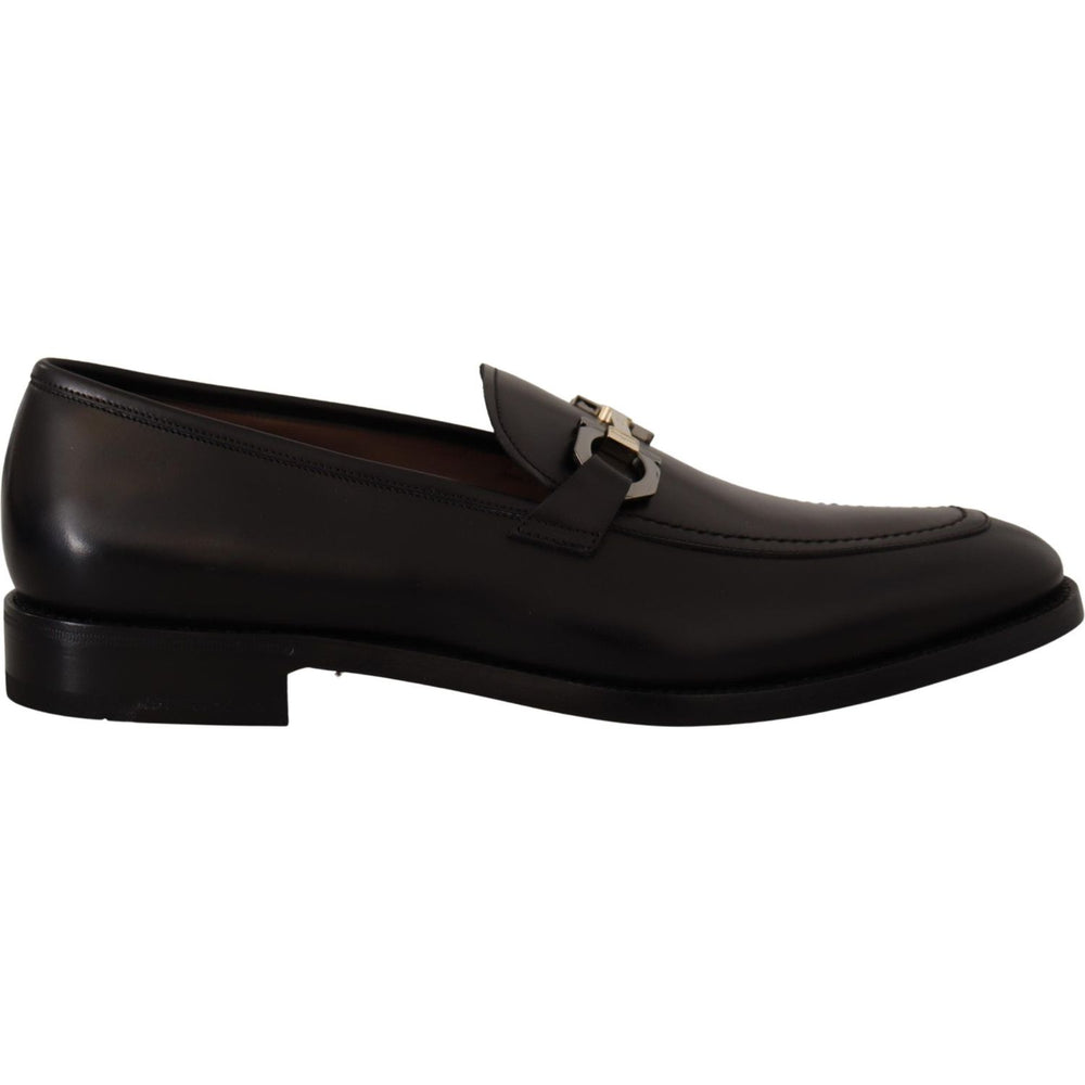 Salvatore Ferragamo Suave Black Leather Gancio Bit Loafers Dress Shoes Salvatore Ferragamo Black