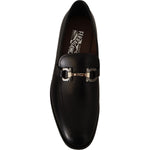 Salvatore Ferragamo Suave Black Leather Gancio Bit Loafers Dress Shoes Salvatore Ferragamo Black