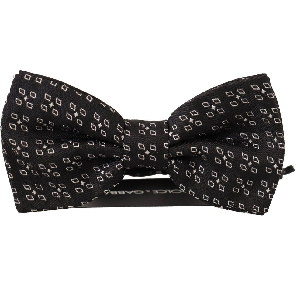 Dolce & Gabbana Elegant Polka Dot Silk Bow Tie Dolce & Gabbana Black