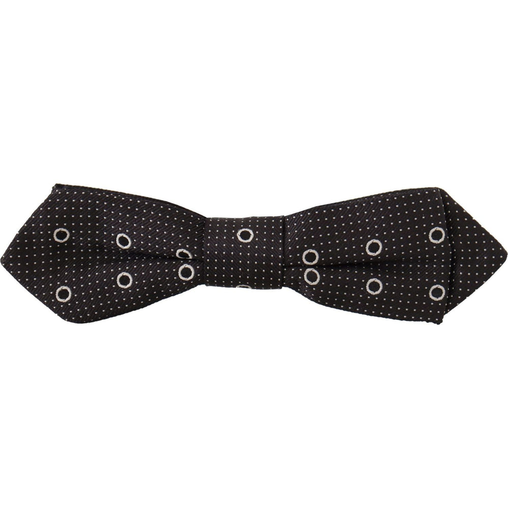 Dolce & Gabbana Polka Dot Silk Bow Tie in Black and White Dolce & Gabbana Black