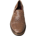 Dolce & Gabbana Elegant Leather Slipper Loafers in Brown Dolce & Gabbana Dim Gray
