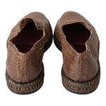 Dolce & Gabbana Elegant Leather Slipper Loafers in Brown Dolce & Gabbana Dark Slate Gray
