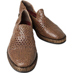 Dolce & Gabbana Elegant Leather Slipper Loafers in Brown Dolce & Gabbana Dark Olive Green