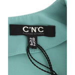 Costume National Elegant Green V-Neck Midi Dress Costume National Cadet Blue