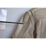Dolce & Gabbana Beige Leather Full Zip Biker Coat Jacket Dolce & Gabbana Dark Gray