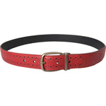 Dolce & Gabbana Red Perforated Leather Metal Buckle Belt Men Dolce & Gabbana Sienna
