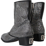 Dolce & Gabbana Black Rhinestone Crystal Chelsea Boots Shoes Dolce & Gabbana Dark Slate Gray