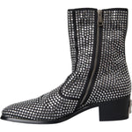 Dolce & Gabbana Black Rhinestone Crystal Chelsea Boots Shoes Dolce & Gabbana Dark Slate Gray