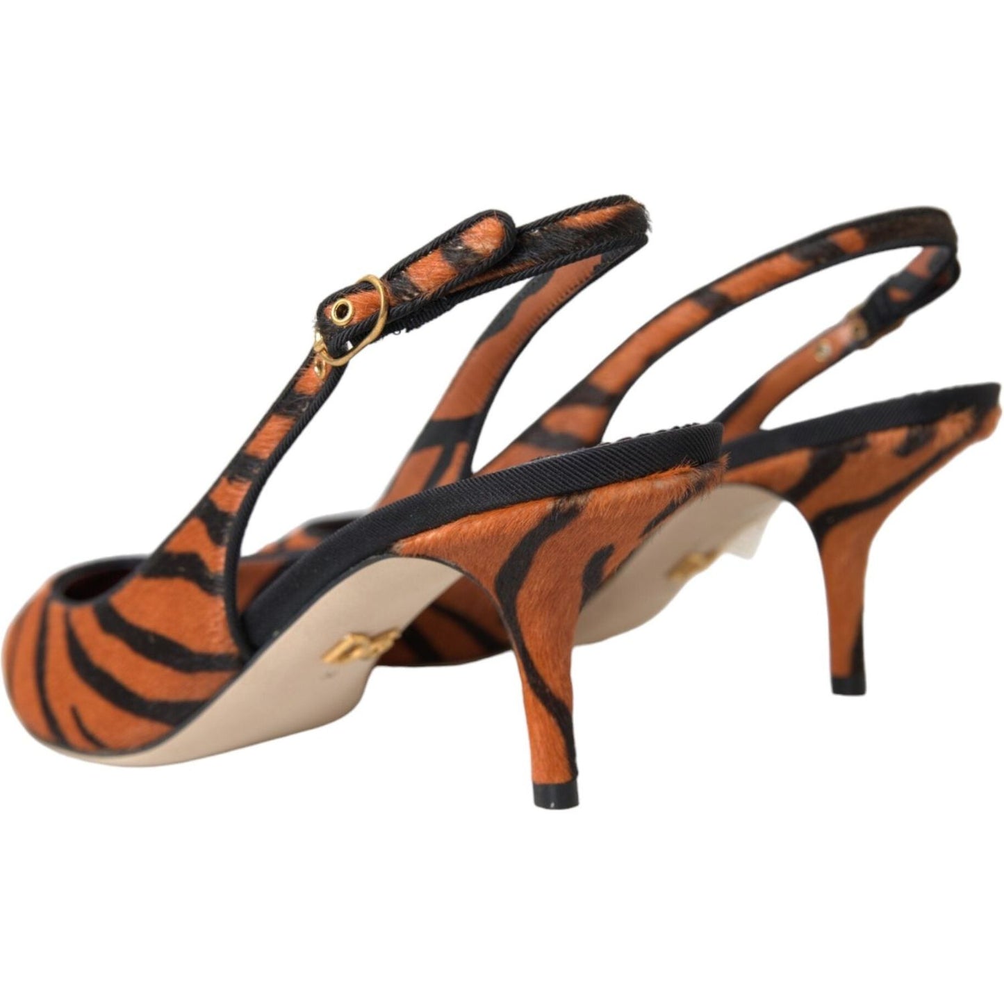 Dolce & Gabbana Black Orange Zebra Leather Slingbacks Shoes 1728,67345645728,Dolce & Gabbana,EU35/US4.5,EU36/US5.5,EU37/US6.5,EU38/US7.5,Material: Pony Hair,New with tags,Orange,Sandals - Women - Shoes,Shoes,Women - Shoes Dolce & Gabbana LA11133-35