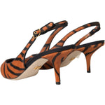 Dolce & Gabbana Black Orange Zebra Leather Slingbacks Shoes 1728,67345645728,Dolce & Gabbana,EU35/US4.5,EU36/US5.5,EU37/US6.5,EU38/US7.5,Material: Pony Hair,New with tags,Orange,Sandals - Women - Shoes,Shoes,Women - Shoes Dolce & Gabbana LA11133-35