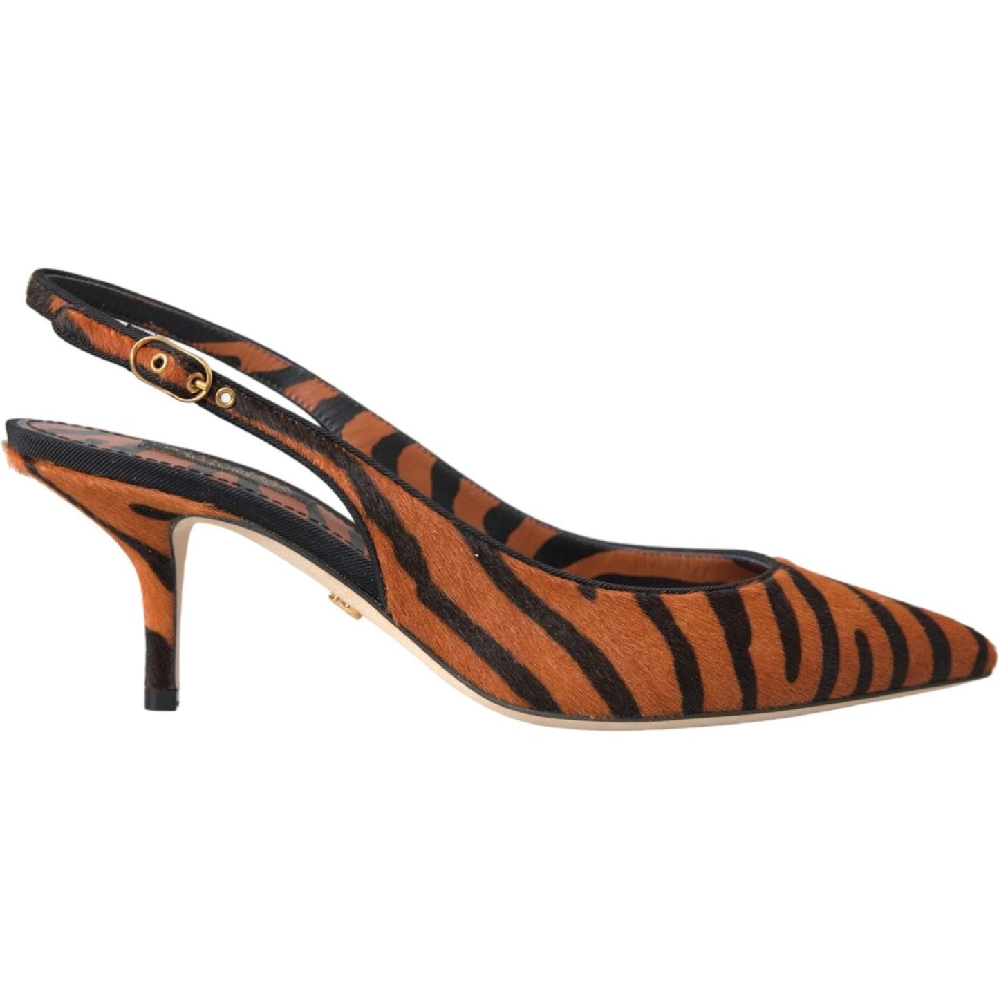 Dolce & Gabbana Black Orange Zebra Leather Slingbacks Shoes 1728,67345645728,Dolce & Gabbana,EU35/US4.5,EU36/US5.5,EU37/US6.5,EU38/US7.5,Material: Pony Hair,New with tags,Orange,Sandals - Women - Shoes,Shoes,Women - Shoes Dolce & Gabbana LA11133-35