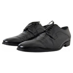 Dolce & Gabbana Black Polished Leather Formal Dress Shoes Dolce & Gabbana Dark Slate Gray