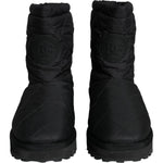 Dolce & Gabbana Black Nylon Padded Mid Calf Men Boots Shoes Dolce & Gabbana Black