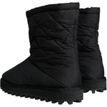 Dolce & Gabbana Black Nylon Padded Mid Calf Men Boots Shoes Dolce & Gabbana Black