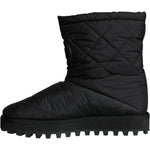 Dolce & Gabbana Black Nylon Padded Mid Calf Men Boots Shoes Dolce & Gabbana Black