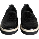 Dolce & Gabbana Black Leather Loafers Slippers Casual Shoes Dolce & Gabbana Black