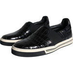 Dolce & Gabbana Black Leather Loafers Slippers Casual Shoes Dolce & Gabbana Black