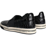 Dolce & Gabbana Black Leather Loafers Slippers Casual Shoes Dolce & Gabbana Light Gray