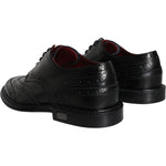 Dolce & Gabbana Black Leather Oxford Wingtip Formal Men Shoes Dolce & Gabbana Black