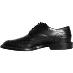 Dolce & Gabbana Black Leather Oxford Wingtip Formal Men Shoes Dolce & Gabbana Black