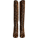 Dolce & Gabbana Beige Black Leopard Knee High Boots Shoes 1728,67345645728,Beige,Boots - Women - Shoes,Dolce & Gabbana,EU37/US6.5,EU38.5/US8,Material: 99% Calf Fur 1% Lamb Leather,New with tags,Shoes,Women,Women - Shoes Dolce & Gabbana LA11526-37
