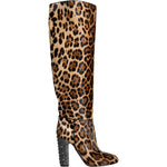 Dolce & Gabbana Beige Black Leopard Knee High Boots Shoes 1728,67345645728,Beige,Boots - Women - Shoes,Dolce & Gabbana,EU37/US6.5,EU38.5/US8,Material: 99% Calf Fur 1% Lamb Leather,New with tags,Shoes,Women,Women - Shoes Dolce & Gabbana LA11526-37