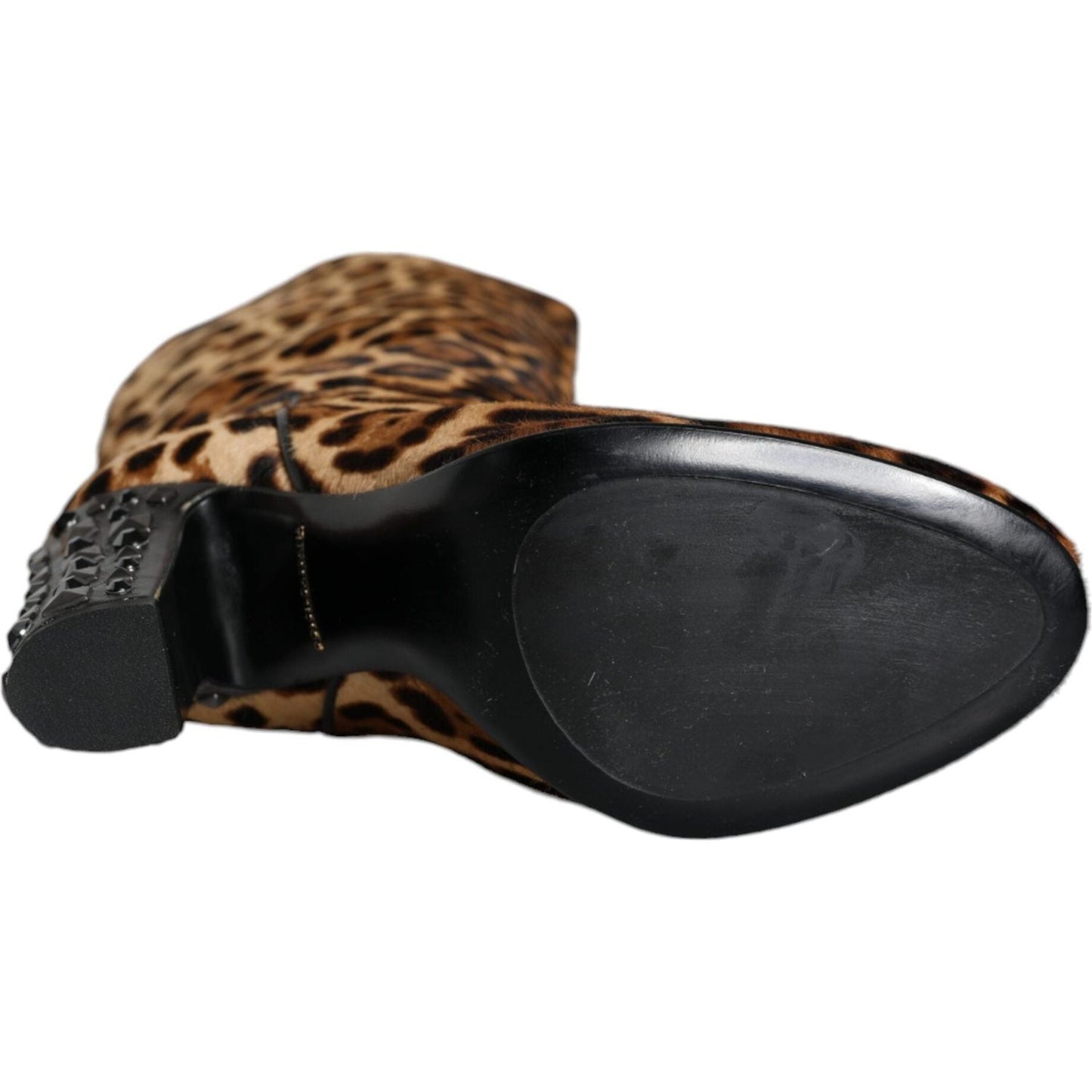 Dolce & Gabbana Beige Black Leopard Knee High Boots Shoes 1728,67345645728,Beige,Boots - Women - Shoes,Dolce & Gabbana,EU37/US6.5,EU38.5/US8,Material: 99% Calf Fur 1% Lamb Leather,New with tags,Shoes,Women,Women - Shoes Dolce & Gabbana LA11526-37